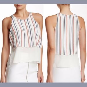 NWT $265 Elizabeth‎ and James Ender Silk Blouse Tiered Overlay [SZ Medium ]